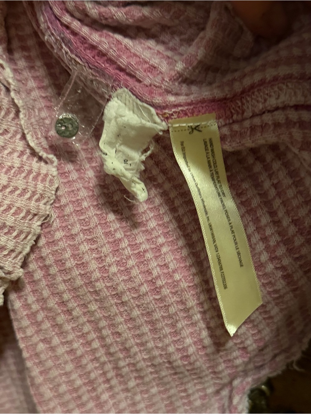 Free People FP One Colt Pink Waffle Thermal Henley SIZE MEDIUM - Picture 7 of 8